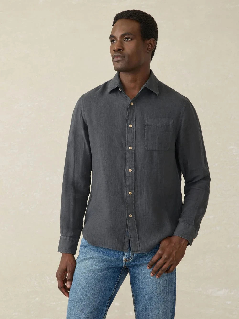 Faherty Sport Shirts Washed Black / M Laguna Linen Shirt