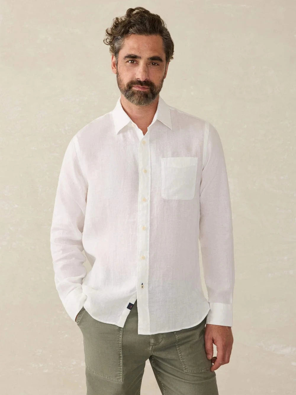 Faherty Sport Shirts White / M Laguna Linen Shirt
