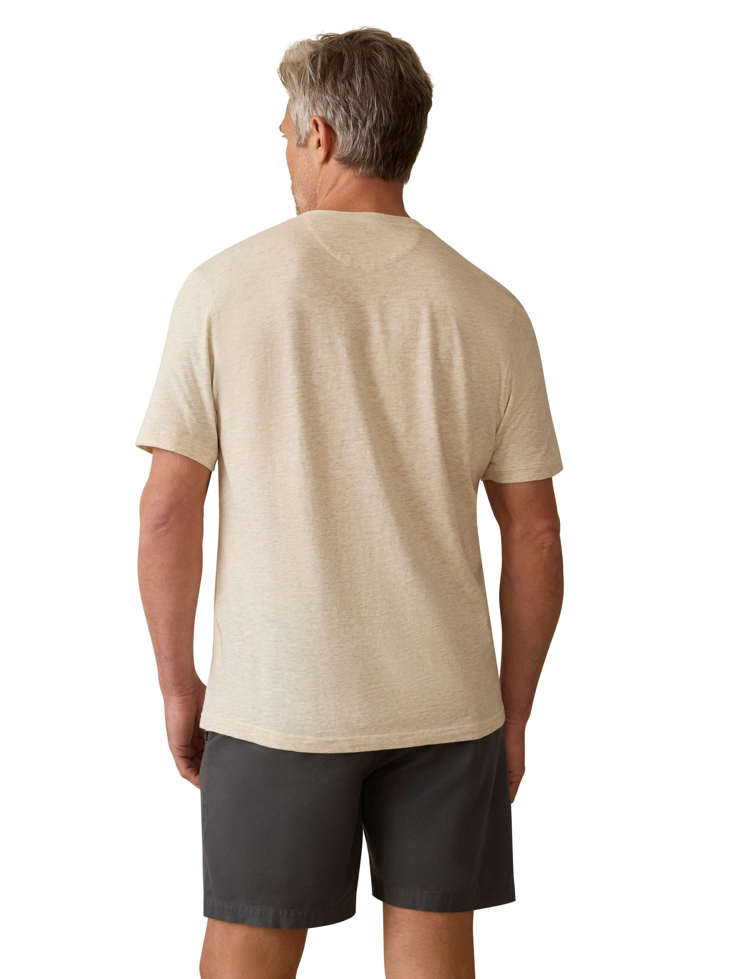 Faherty T-Shirts Short-Sleeve Sunwashed Henley - Island Dune Heather