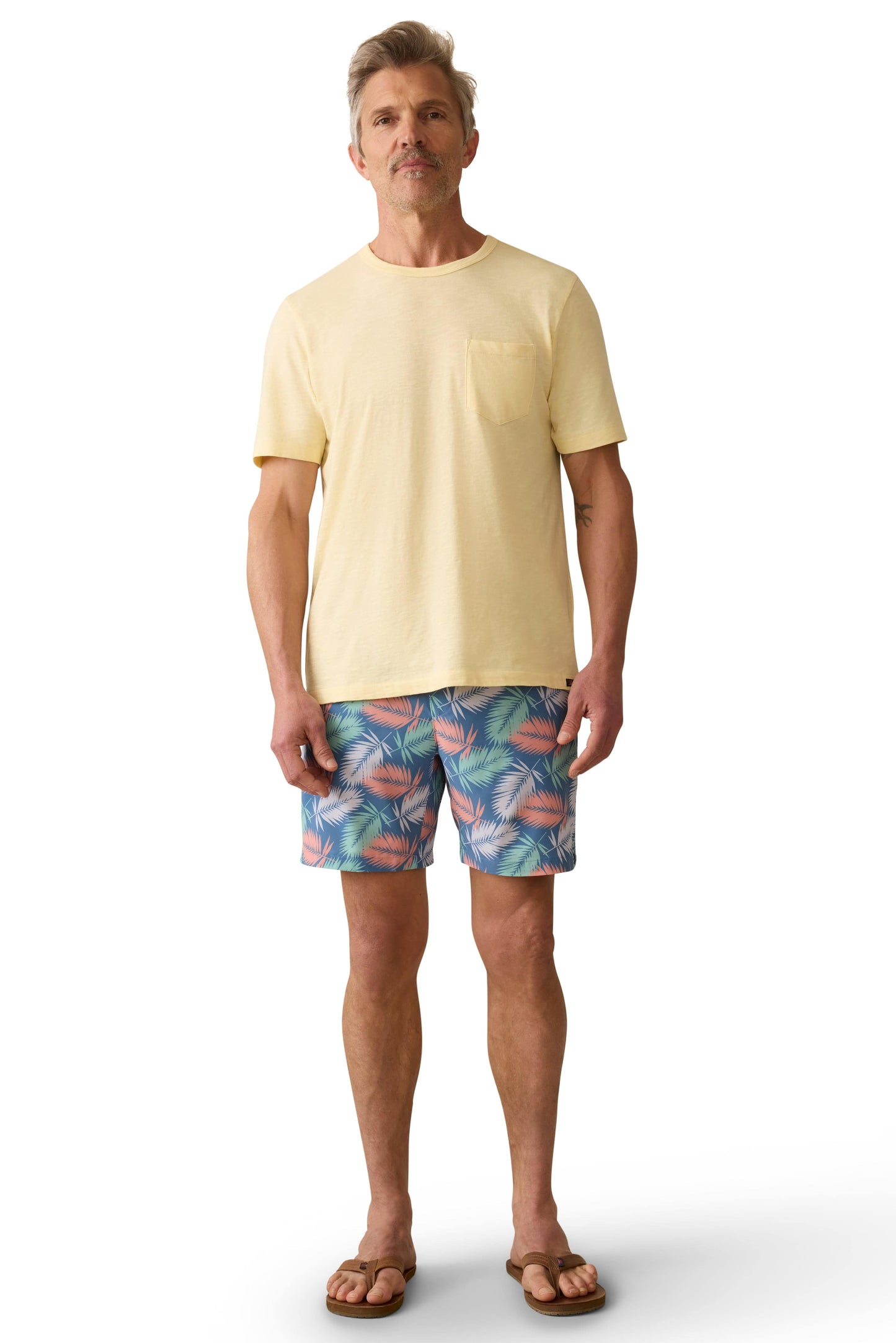 Faherty T-Shirts Sunwashed Pocket Tee - Isle Sun