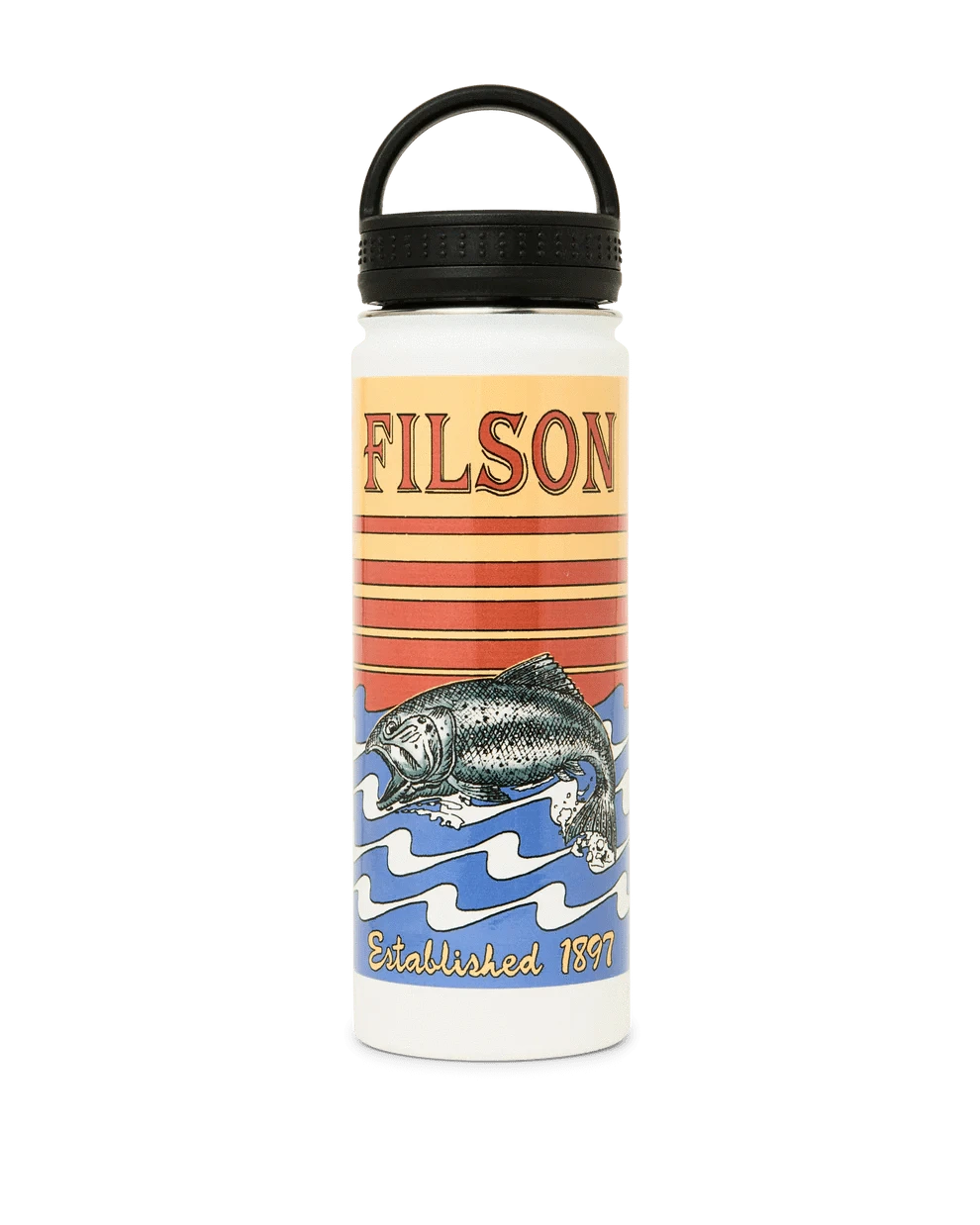 Filson Drinkwear White/ Dusk Fish / One Size 20 oz. Metal Water Bottle