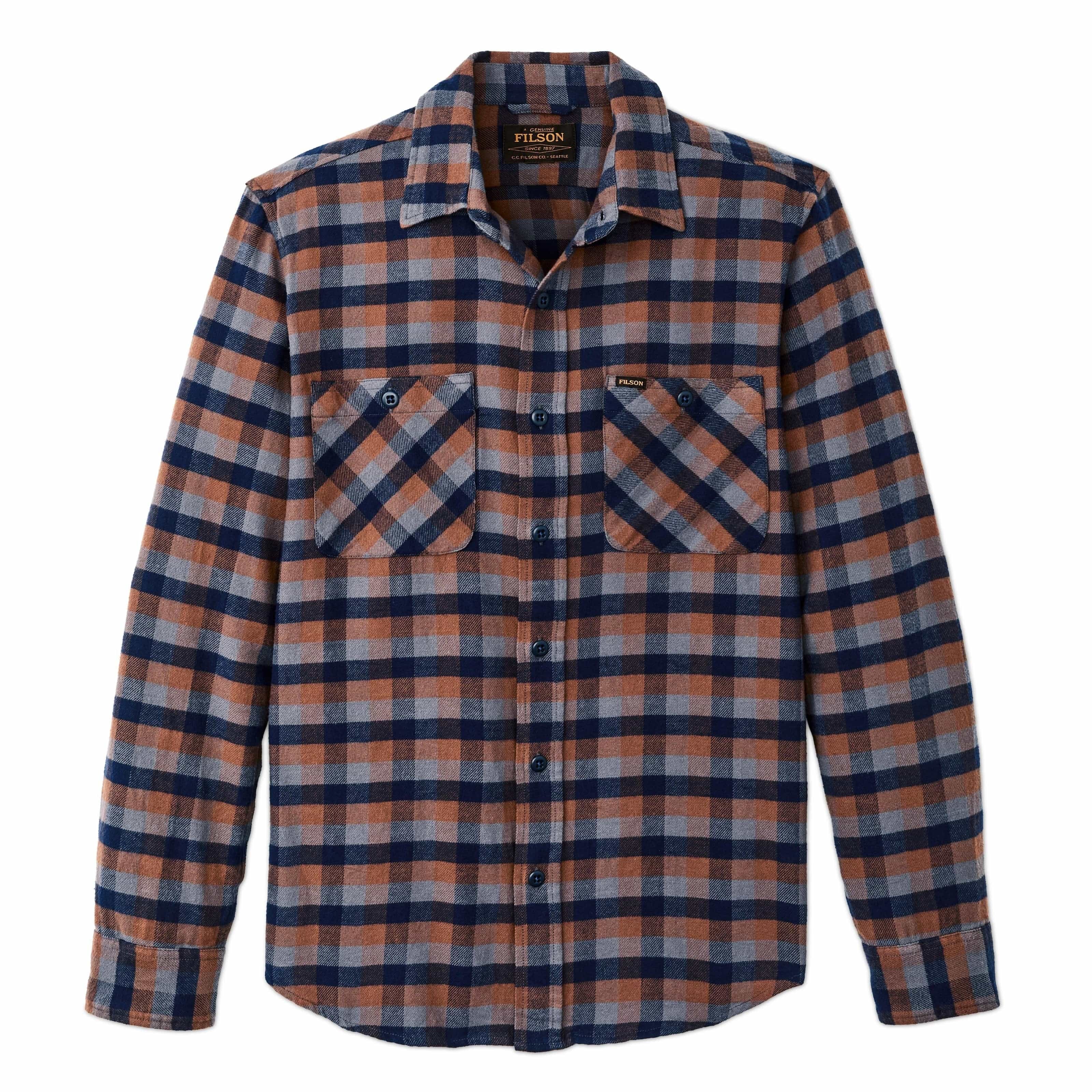Filson Flannels & Overshirts NAVY / ORANGE / MULTI CHECK / S The Rangeland Flannel Shirt