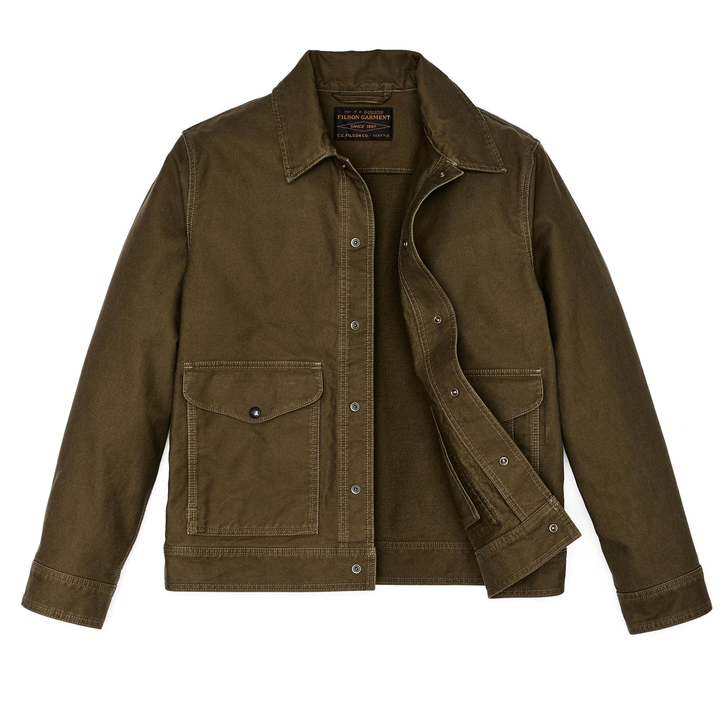 Filson Outerwear Jungle Cloth Work Jacket- Dark Olive
