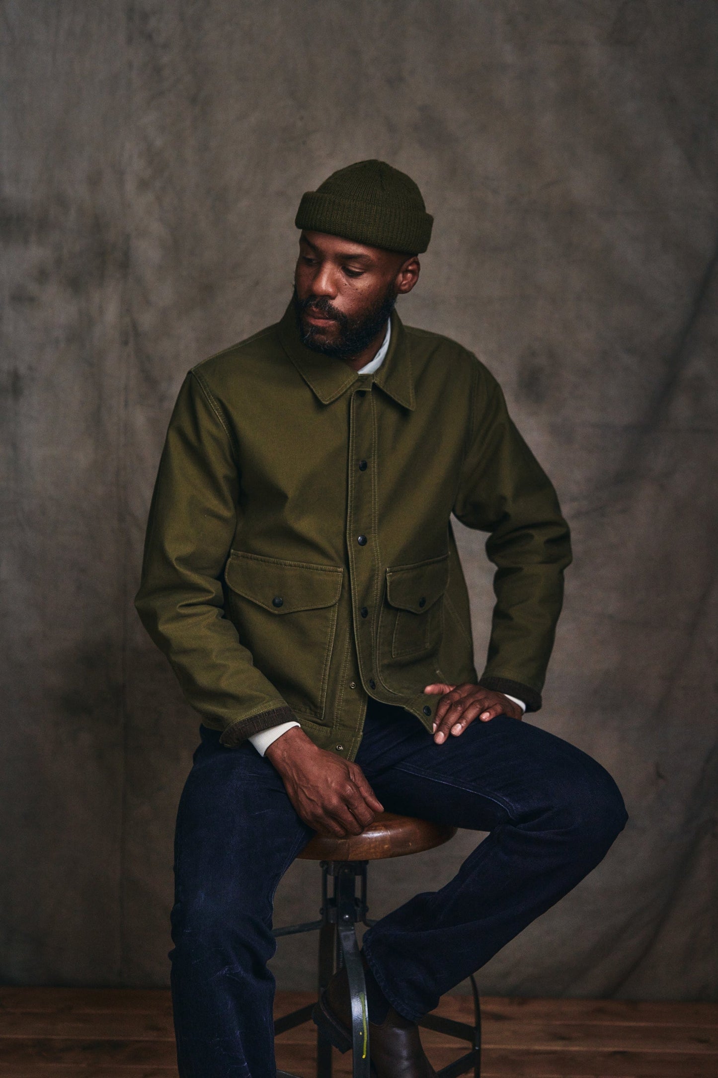Filson Outerwear Jungle Cloth Work Jacket- Dark Olive