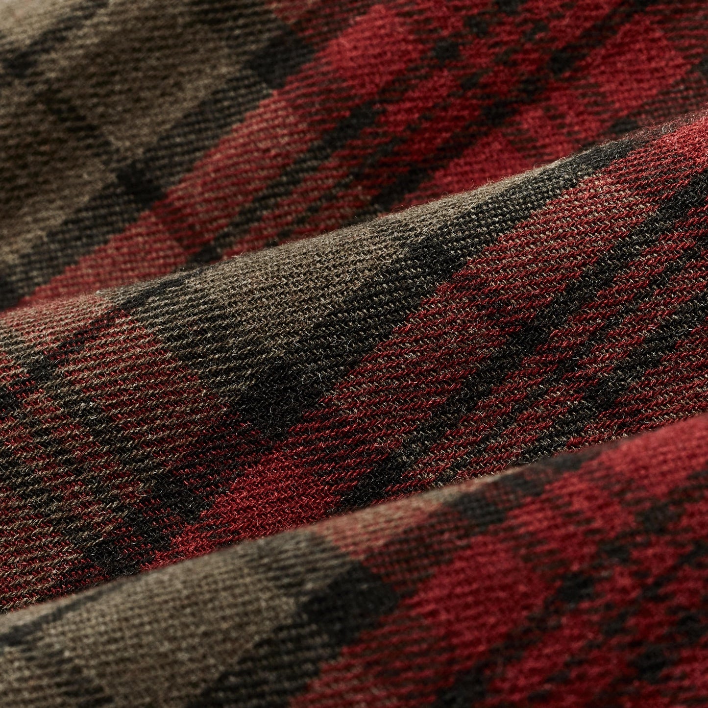 Filson Sport Shirts Buckner Wool Camp Shirt- Olive / Red / Multi Plaid