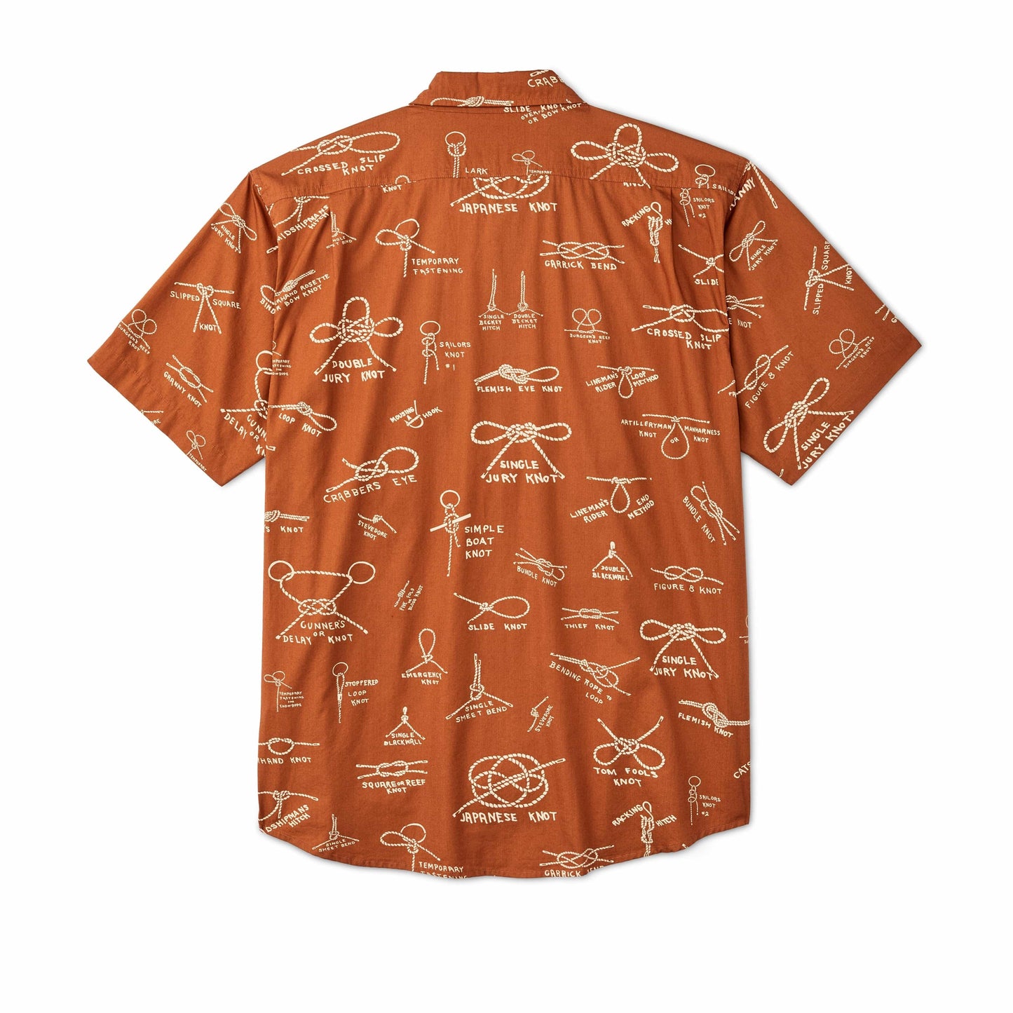 Filson Sport Shirts Washed Short Sleeve Feather Cloth Shirt- Bourbon / Knots