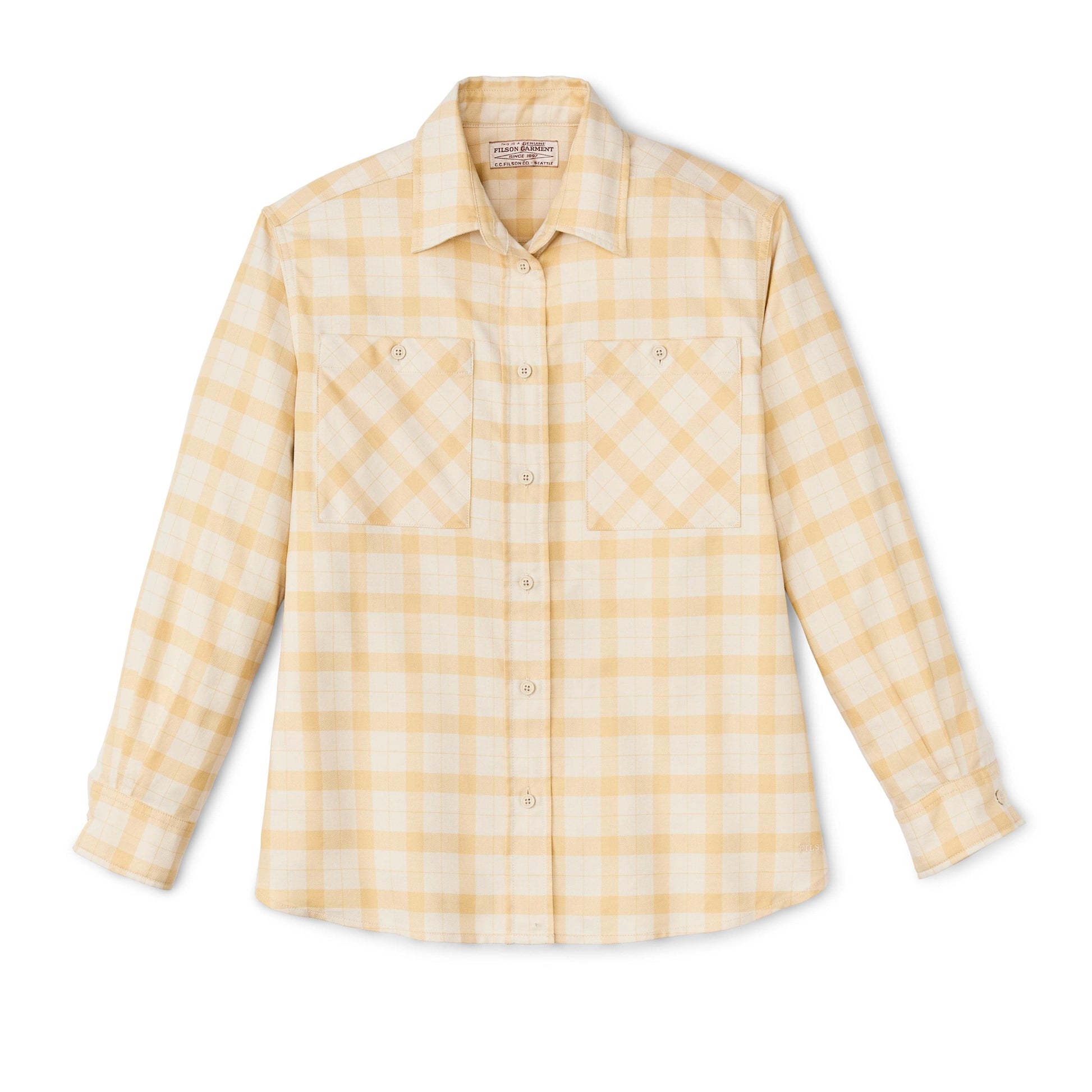 Filson Sport Shirts Women's Light Weight Alaskan Guide Shirt- Ivory / Straw Plaid