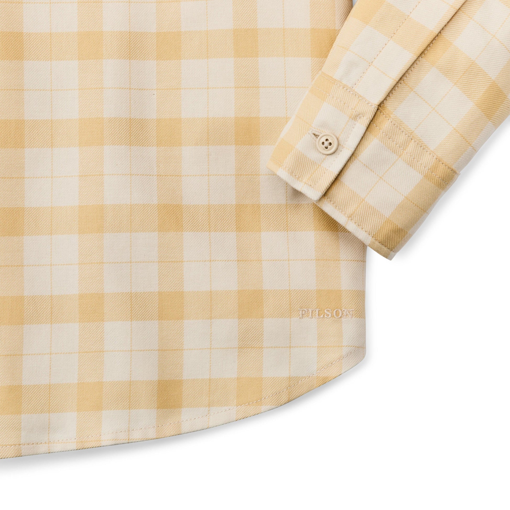 Filson Sport Shirts Women's Light Weight Alaskan Guide Shirt- Ivory / Straw Plaid