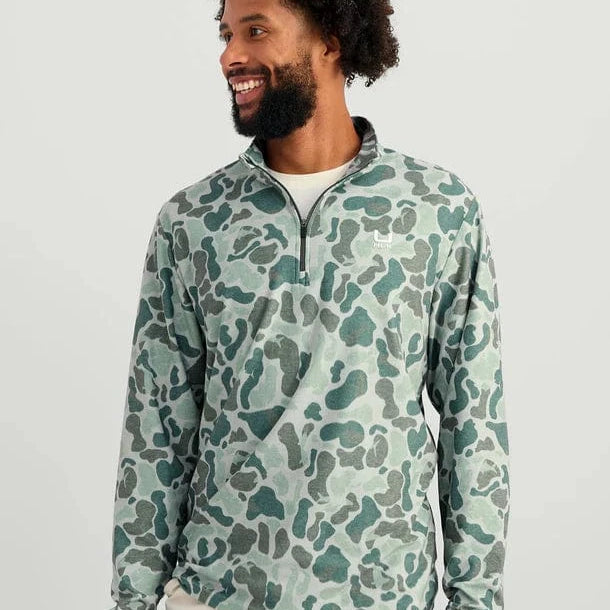 HUK 1/4 Zip 013 / S KC Print Leeward Lightweight Fleece 1/4 Zip