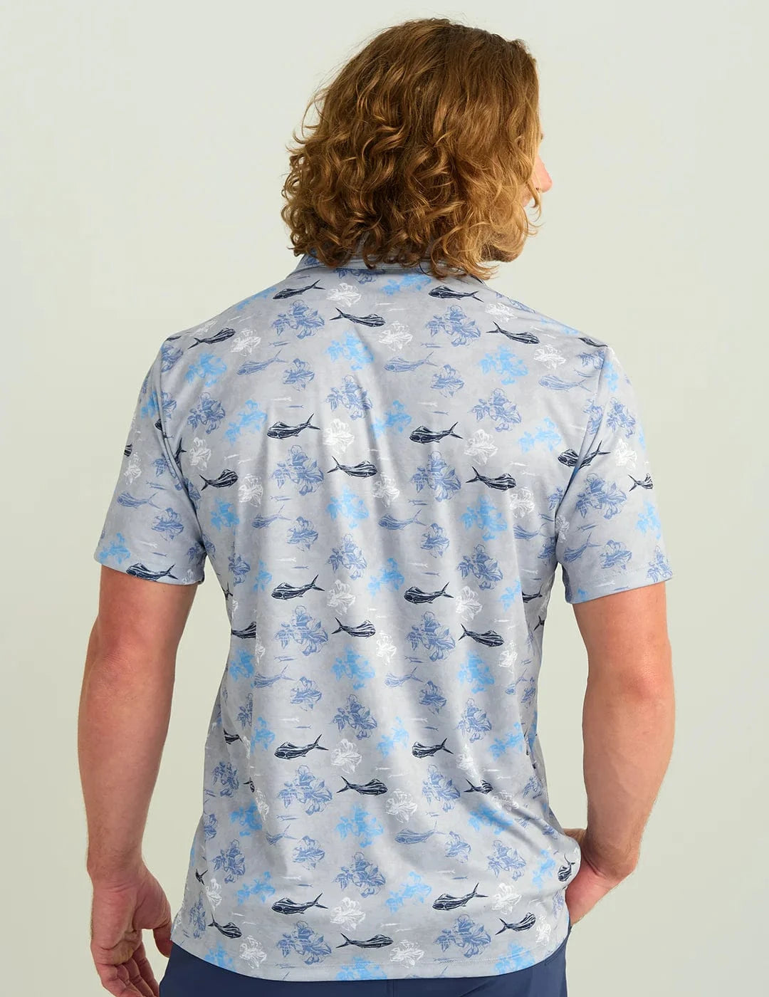 Huk Polos Print Pursuit Performance Polo - Marolina Blue