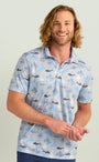 Huk Polos Print Pursuit Performance Polo - Marolina Blue
