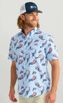 Huk Sport Shirts Kona Button-Down - Windsurfer Fins and Stripes