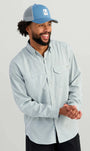 HUK Sport Shirts North Atlantic Heather / S Tide Point Heathered Ripstop Button-Down