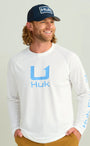 Huk T-Shirts Icon Performance Crew - White