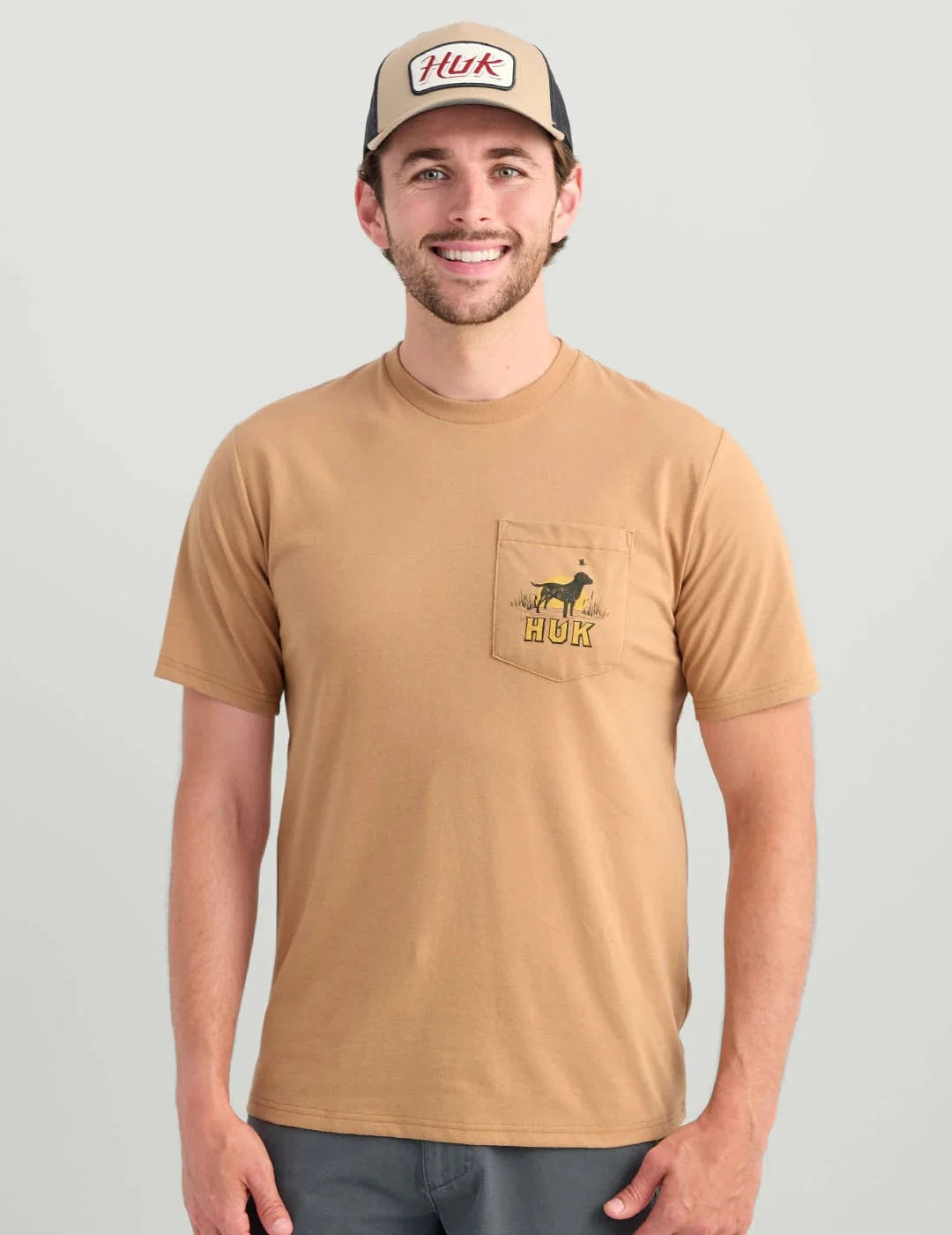 HUK T-Shirts Marl / S Lab Patch Pocket Tee