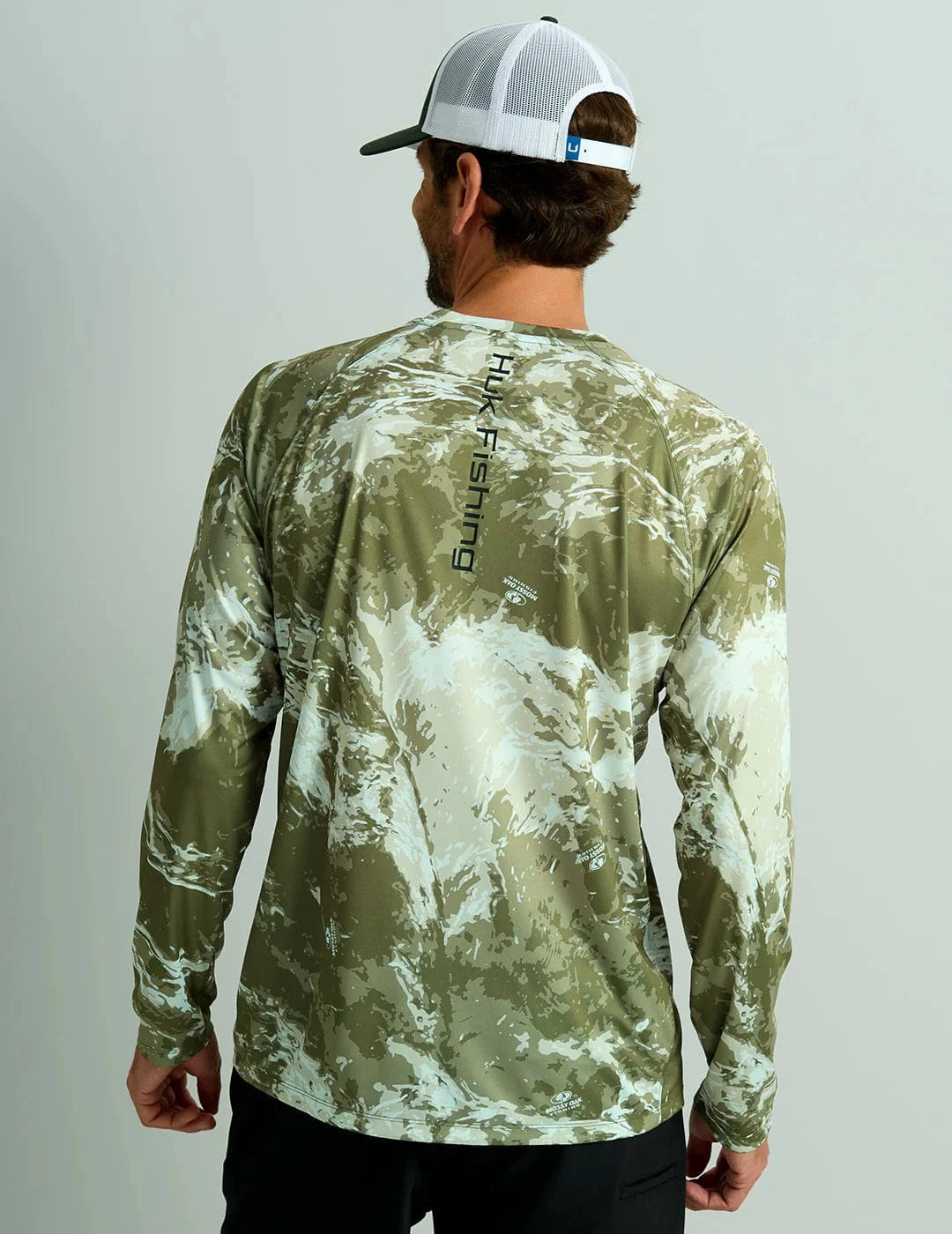 Huk T-Shirts Mossy Oak Pursuit Performance Crew - Mossy Oak Stormwater Freshwater