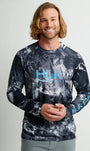 Huk T-Shirts Mossy Oak Pursuit Performance Crew - Mossy Oak Stormwater Midnight