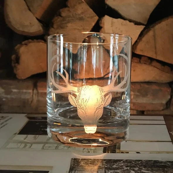 J. Earl & Sons Drinkwear Stag Rocks Glass (Set of 2)