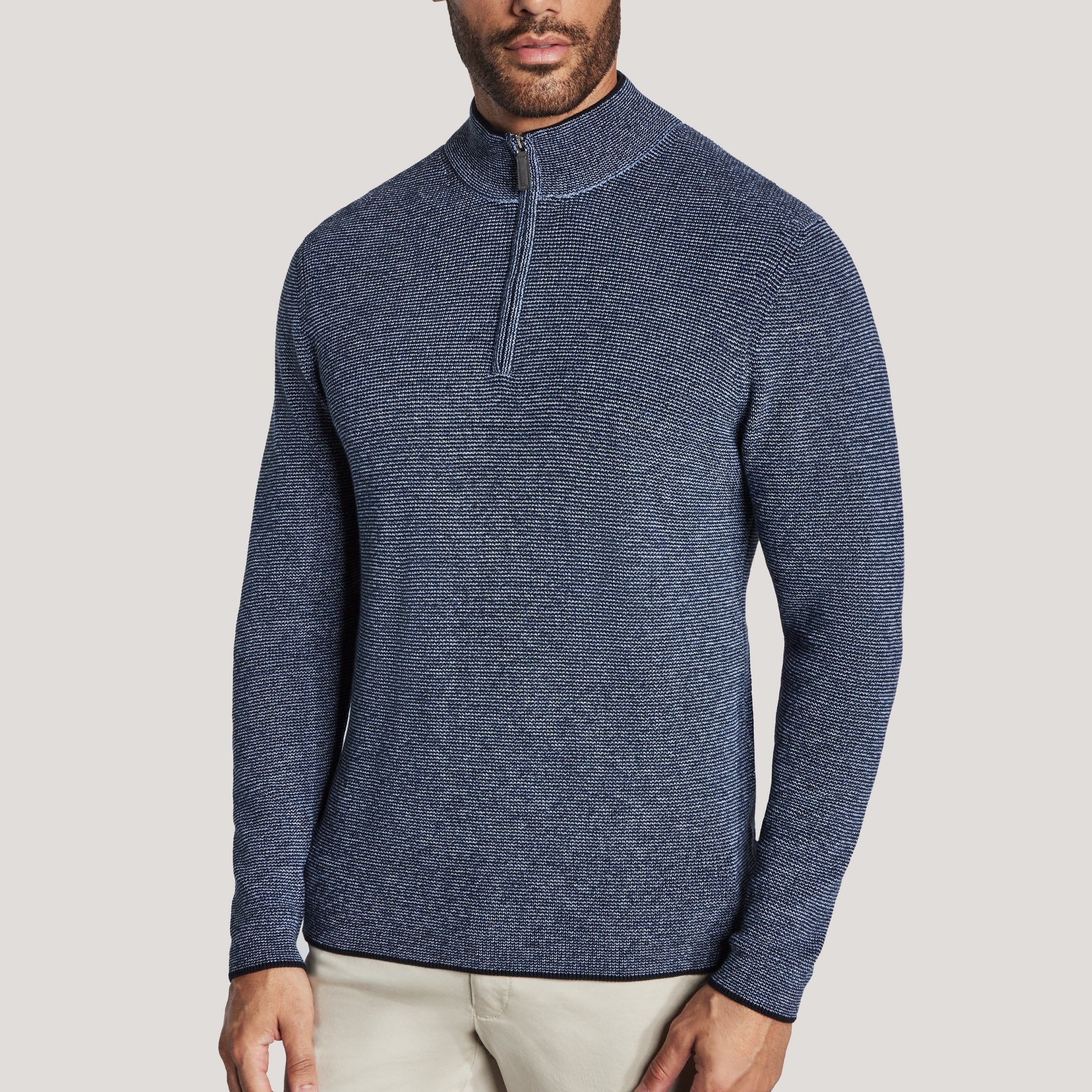 Jack Victor Limited 1/4 Zip Navy / S Dualac 1/4-Zip Sweater