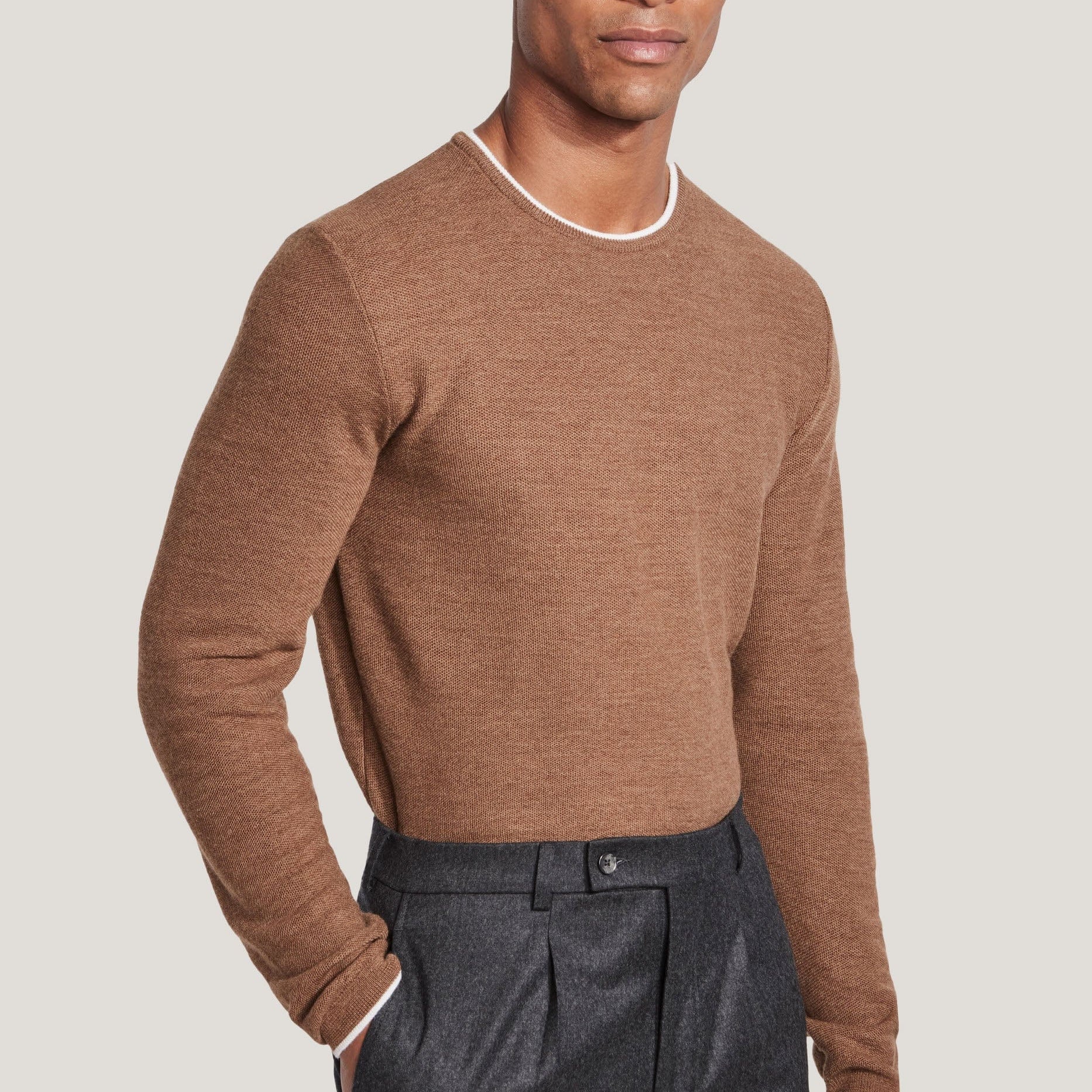 Jack Victor Limited Sweaters Camel / M Belvedere Crew Neck