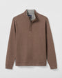 Johnnie-O 1/4 Zip Rubin Herringbone Cotton Cashmere 1/4 Zip Pullover