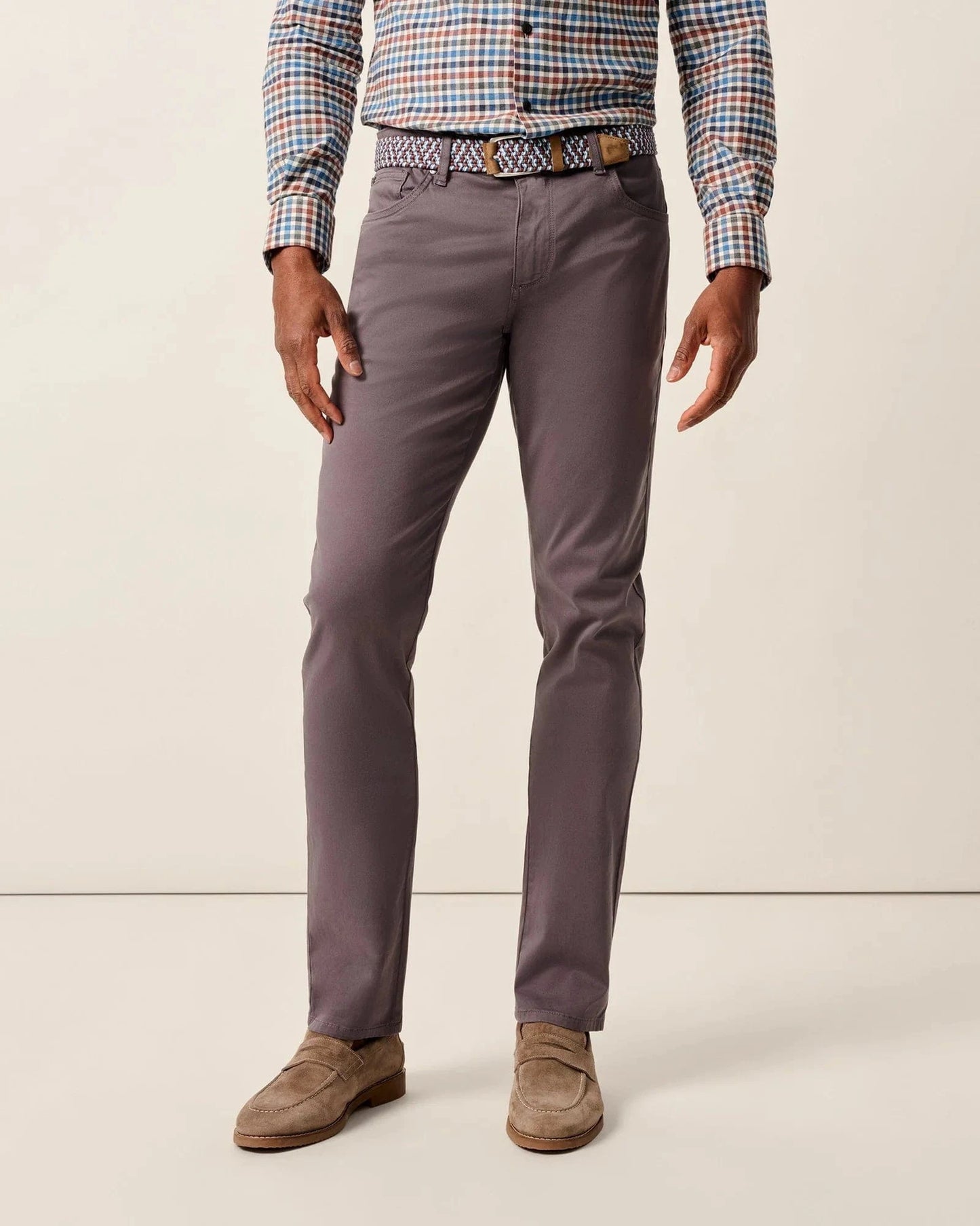 Johnnie-O 5-Pockets Pewter / 34x30 Carmel Sateen 5-Pocket Pants