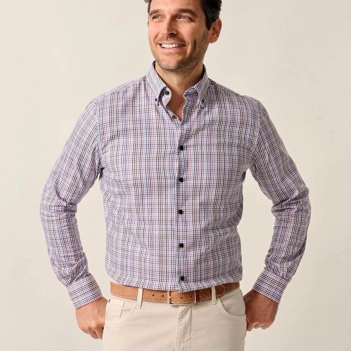 Johnnie-O Dress Shirts COFFEE / M Natural Performance Button Down Shirt - Adelson