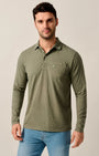 Johnnie-O Polos Agave Green / S Long Sleeve Original 4-Button Polo - Coastal Wash
