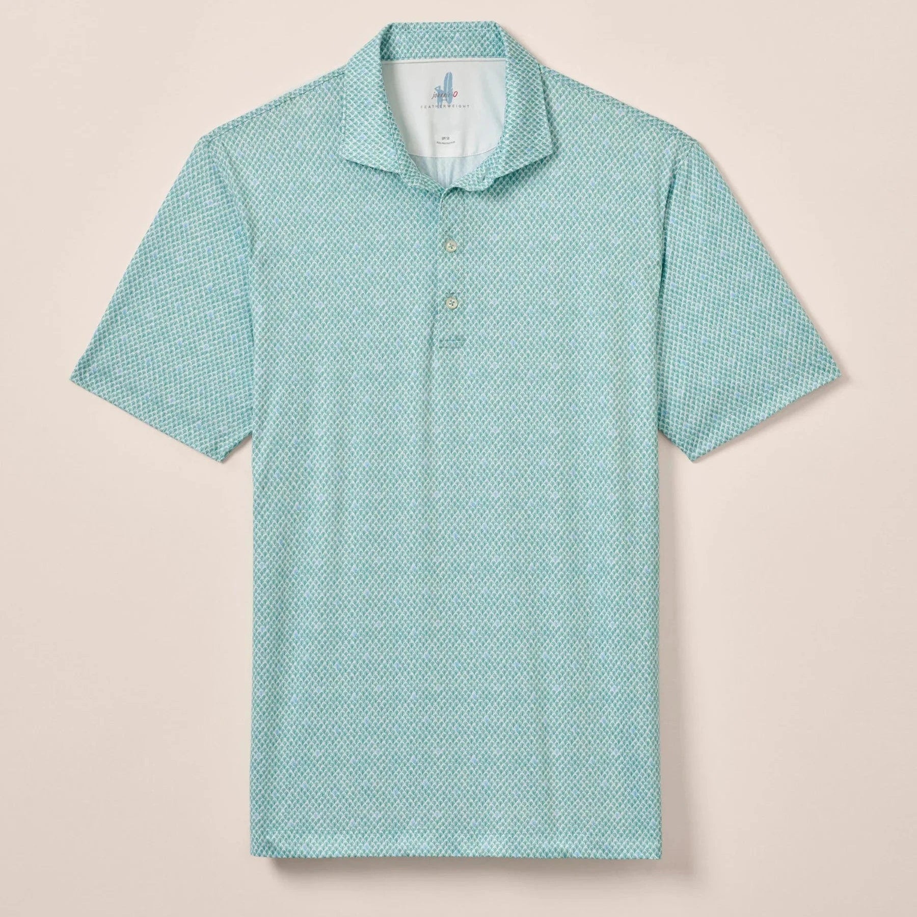 Johnnie O Polos Fernando Print Featherweight Polo - Green Grass