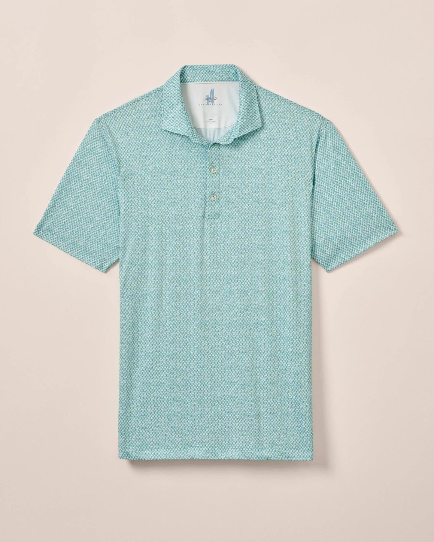 Johnnie O Polos Fernando Print Featherweight Polo - Green Grass