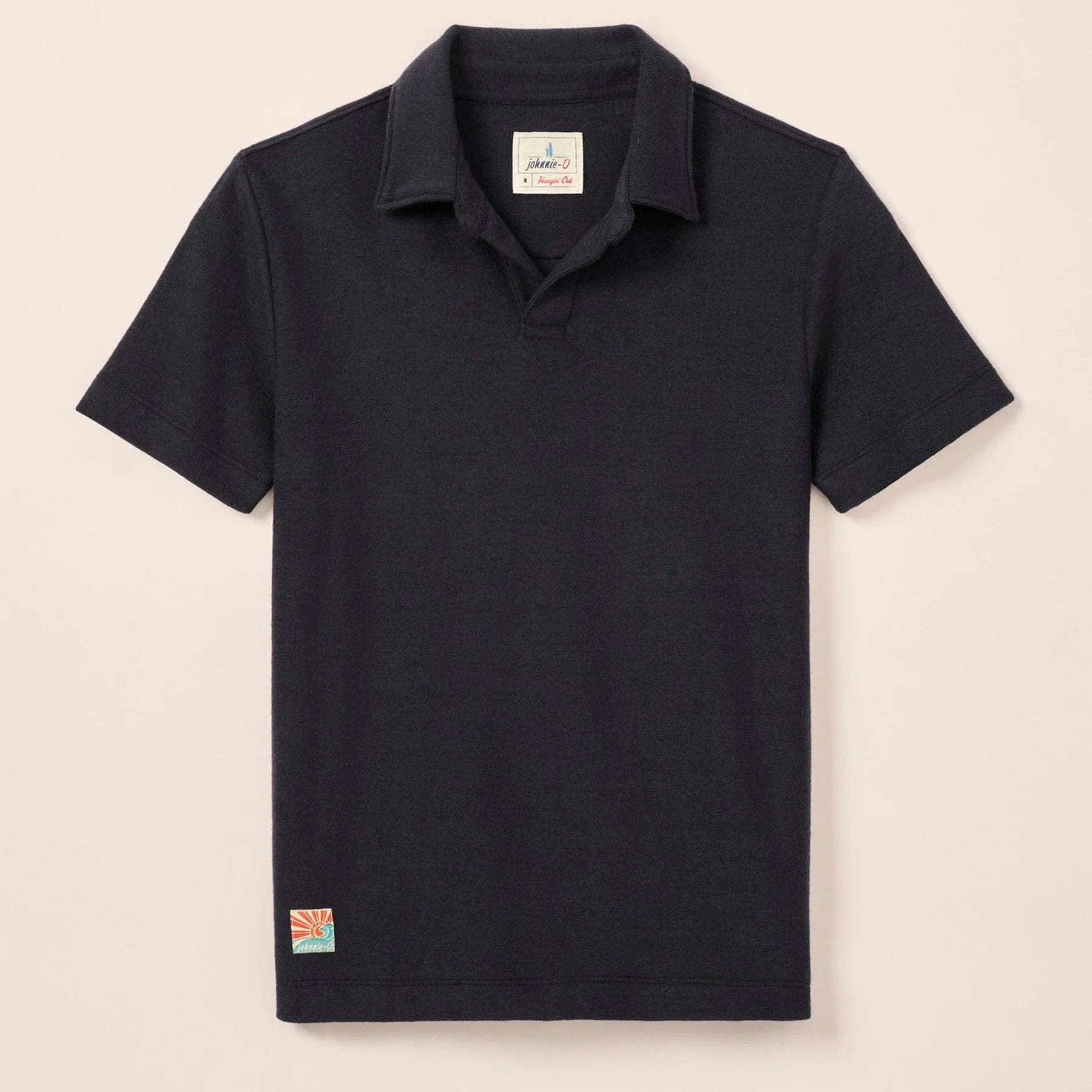 Johnnie O Polos Frankie French Terry Johnny Collar Polo - Navy