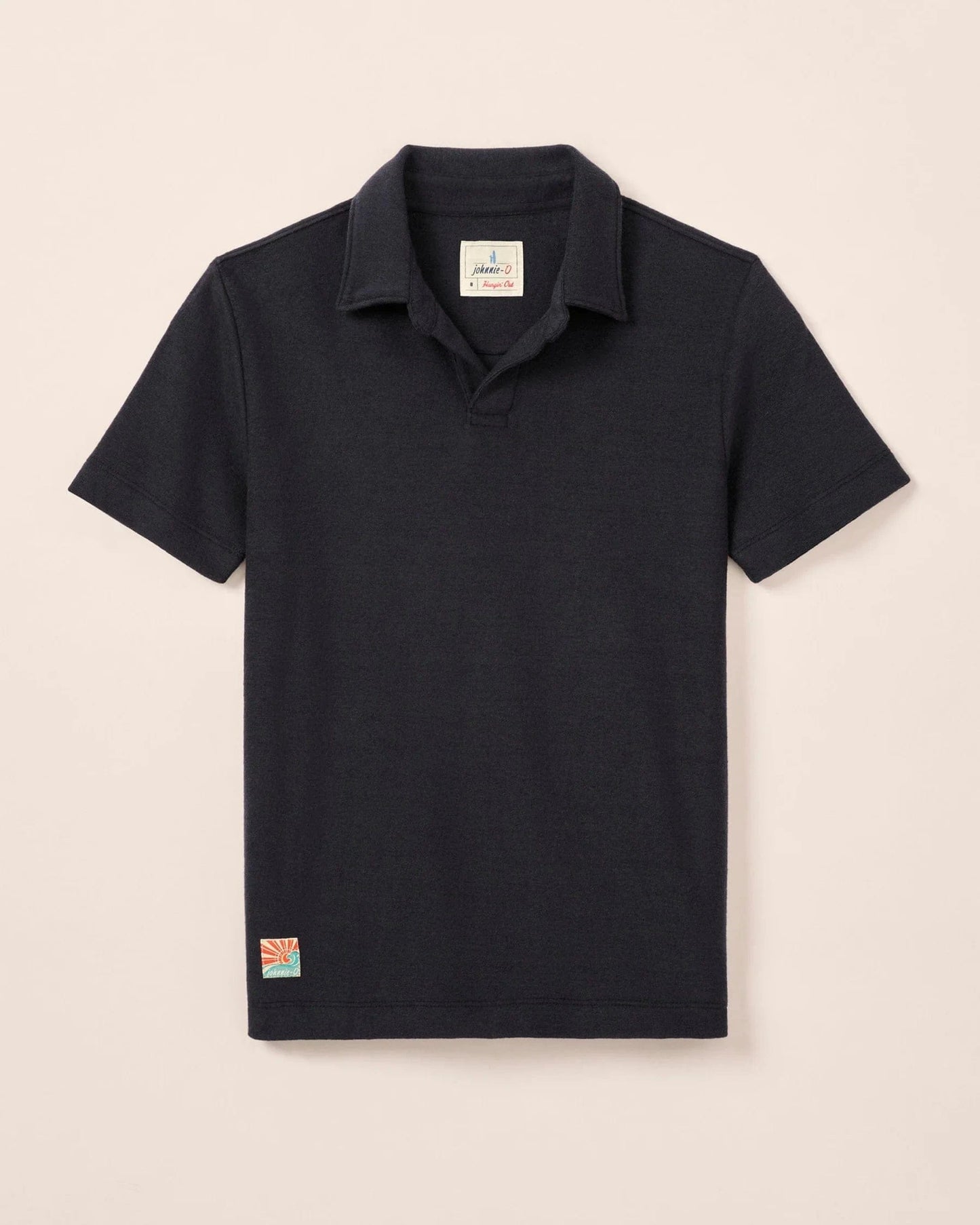 Johnnie O Polos Frankie French Terry Johnny Collar Polo - Navy