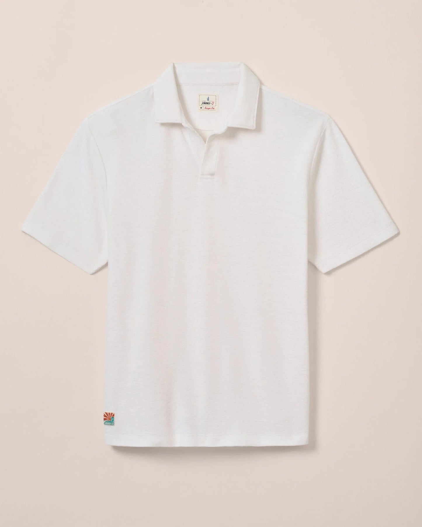 Johnnie O Polos Frankie French Terry Johnny Collar Polo - White