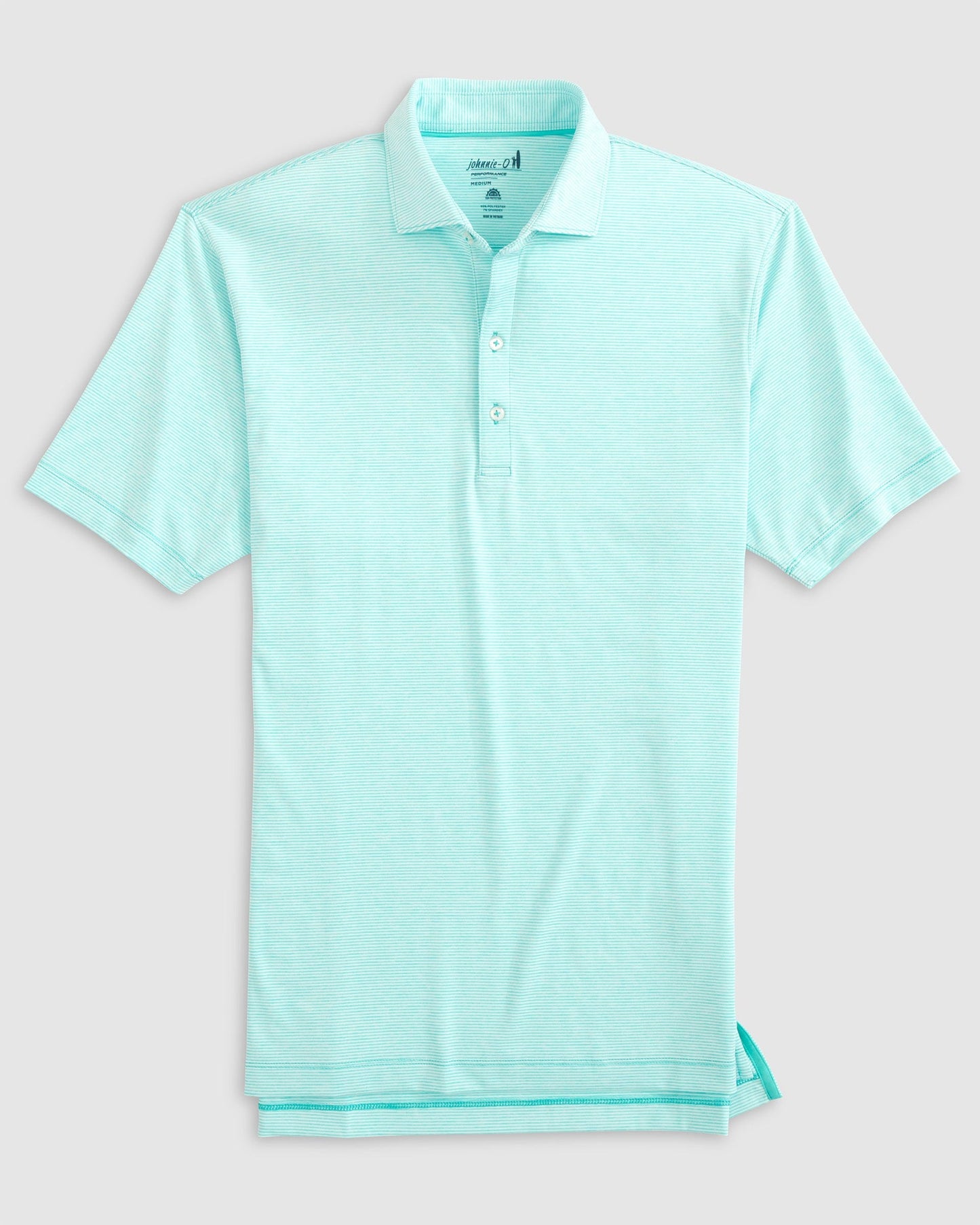 Johnnie O Polos Lyndon Striped Jersey Performance Polo- Peacock