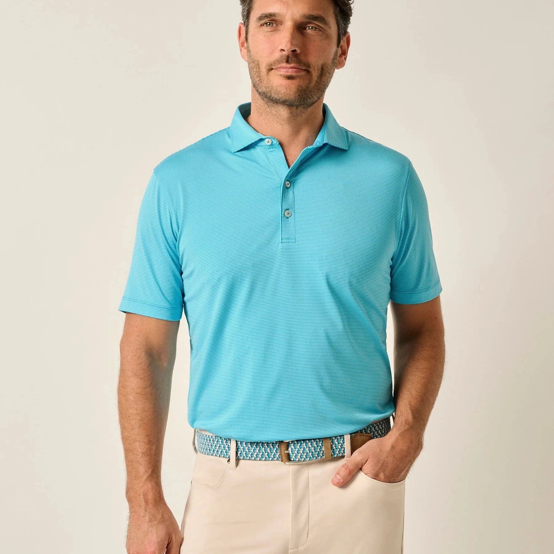 Johnnie O Polos Lyndonn Stripe Jersey Polo - Majorca and Tarpon
