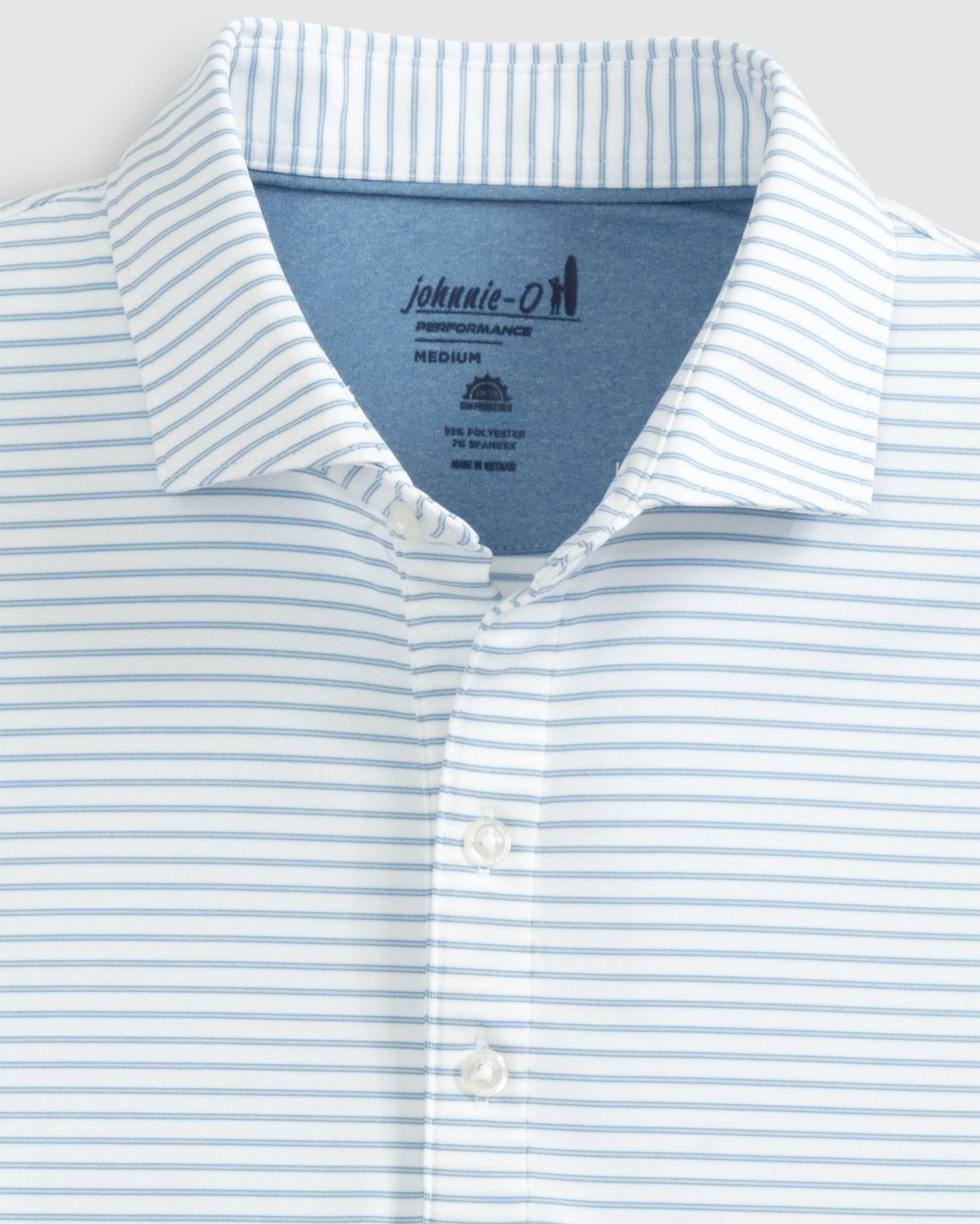 Johnnie O Polos Michael Striped Jersey Performance Polo- White