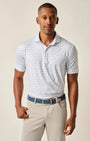 Johnnie O Polos Tini Print Featherweight Polo - Lake