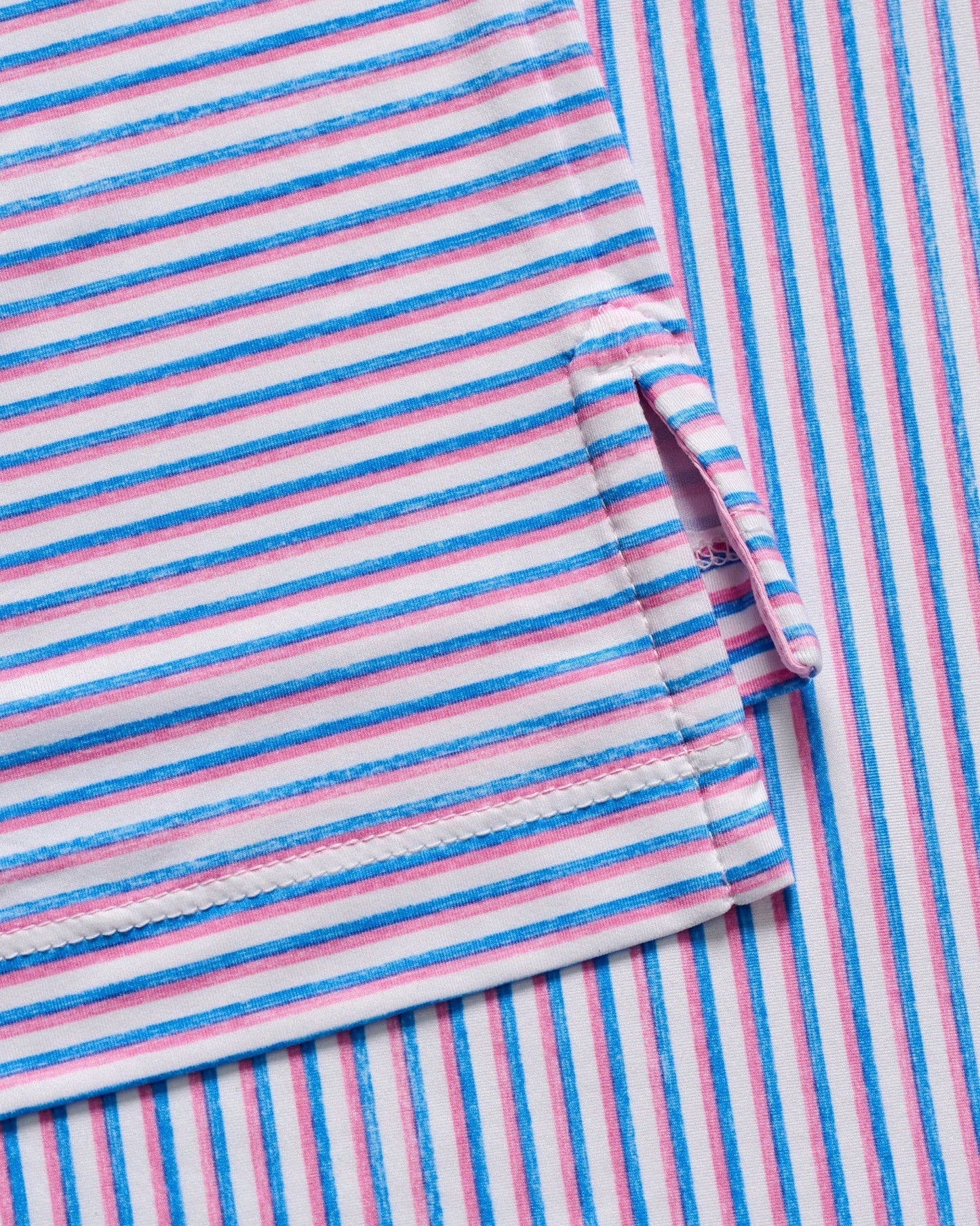 Johnnie O Polos Warwick Stripe Featherweight Polo - Porto Pink