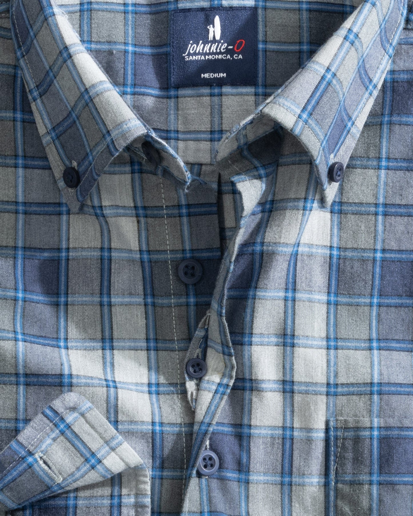 Johnnie O Sport Shirts Benjamin Tucked Cotton Blend Button Up Shirt - Heather Gray