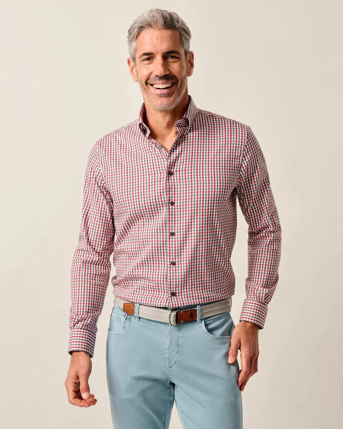 Johnnie-O Sport Shirts MALIBU RED / S Natural Performance Button Down Shirt - Kirtland