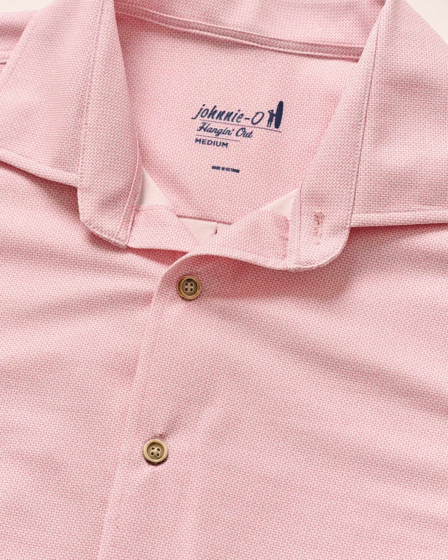 Johnnie O Sport Shirts Spielman Knit Button Down Shirt - Petal