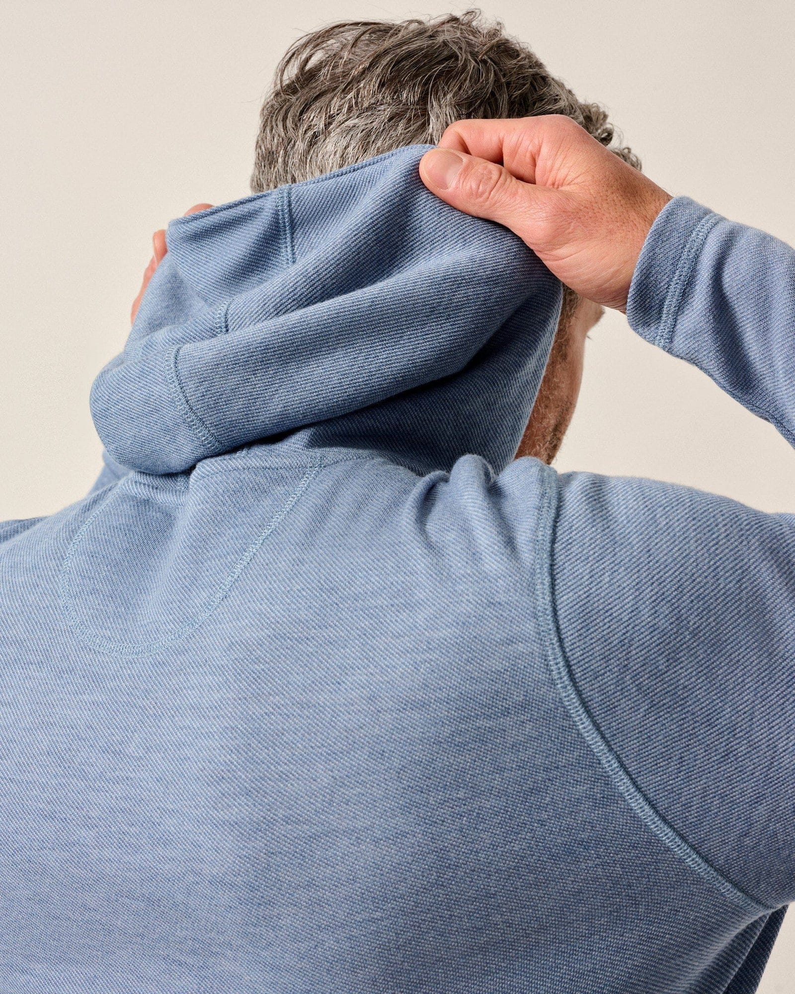 Johnnie-O Sweaters Drayton Merino Cashmere Sweater Hoodie in Laguna Blue