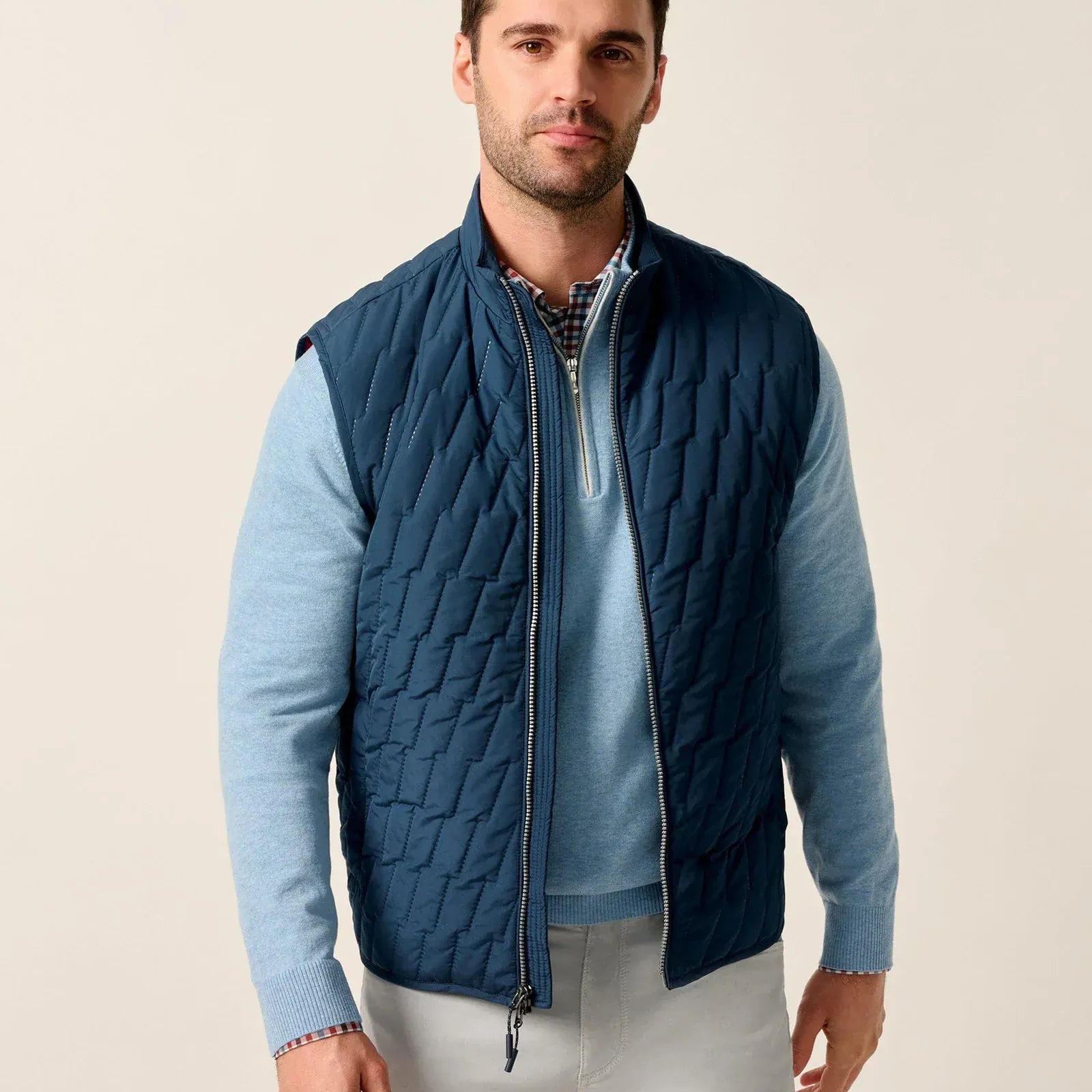 Johnnie-O Vest Belfry Quilted Puffer Vest in Space