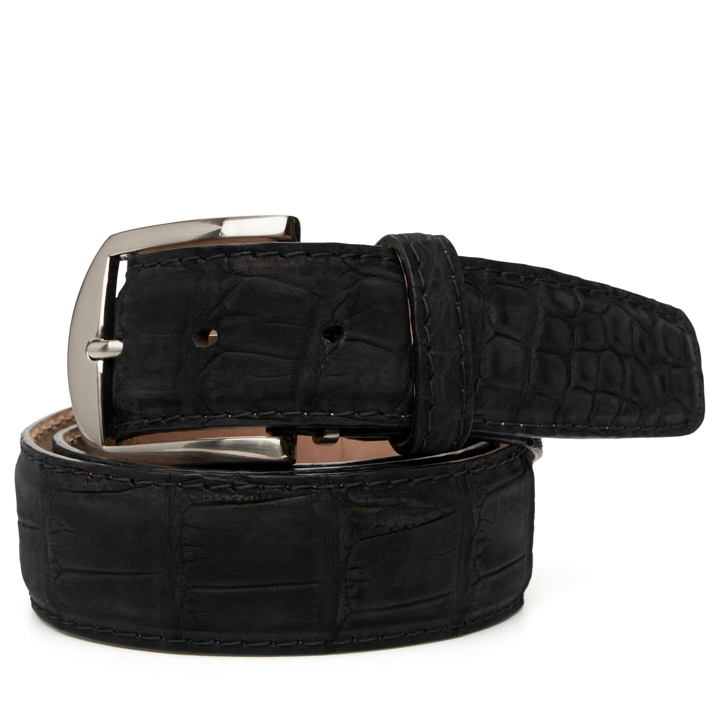 LEN Belt Buffed American Alligator- Black
