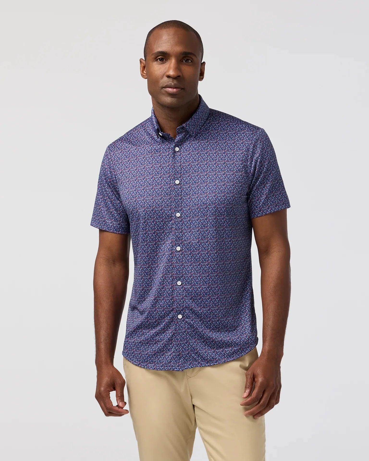 【MUATARD】B.D. Short Sleeve Color Broad Mizzen + Main Halyard Short Sleeve in Midnight Navy Variegated