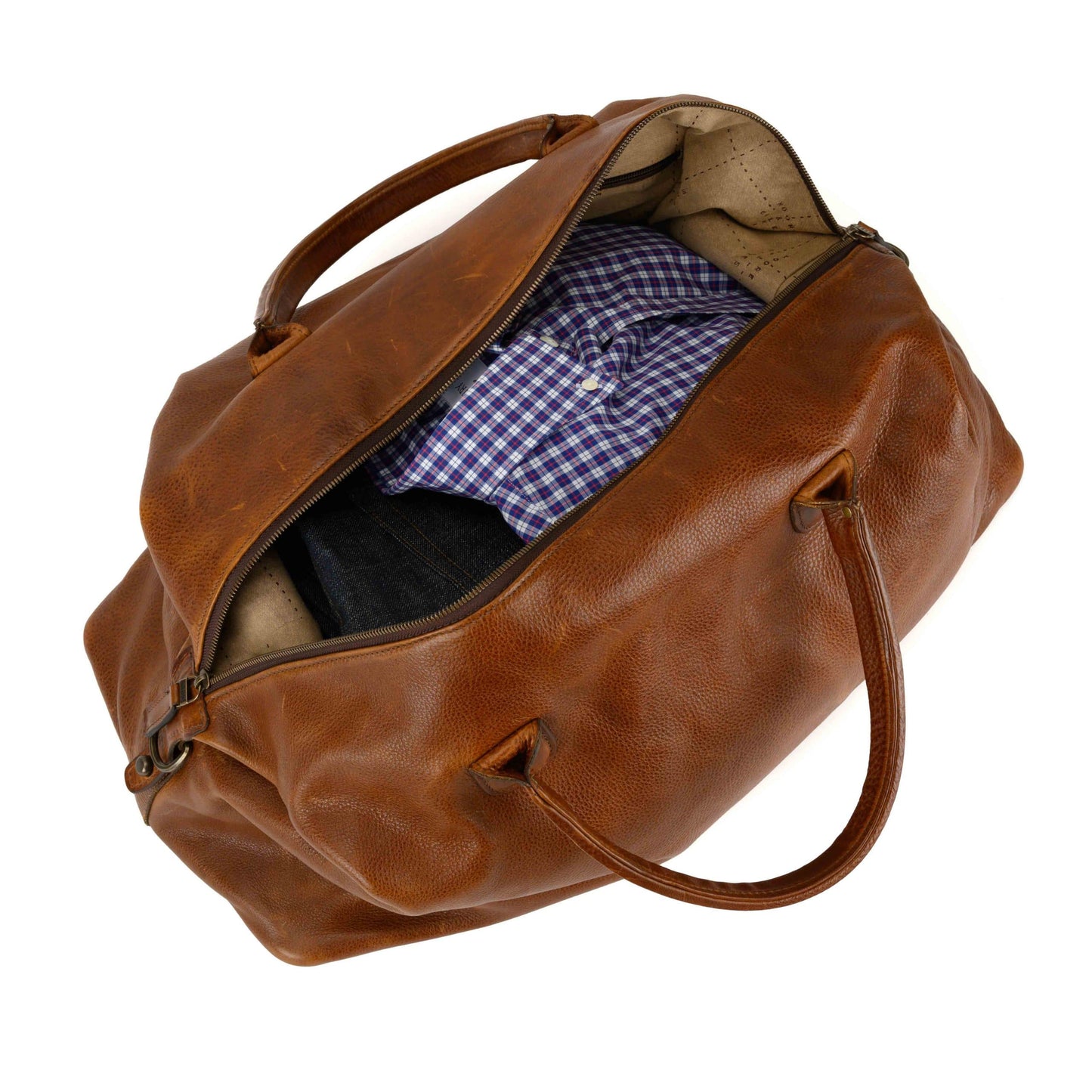 Moore & Giles Luggage Benedict Leather Weekend Bag- Titan Milled Honey