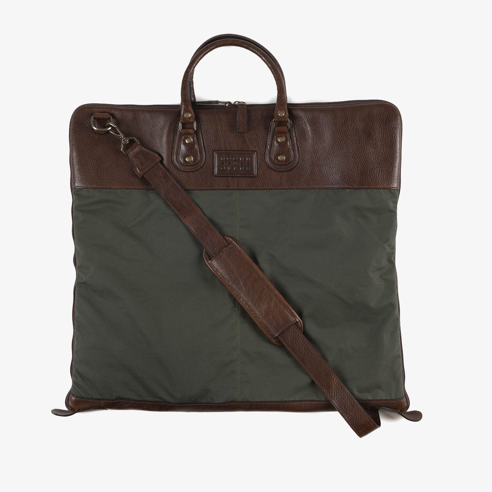 Moore & Giles Luggage Gravely Garment Bag - Olive & Titan Milled Brown