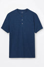Orchard & Broome T-Shirts Norfolk Micro Stripe Stretch Henley - Pacific