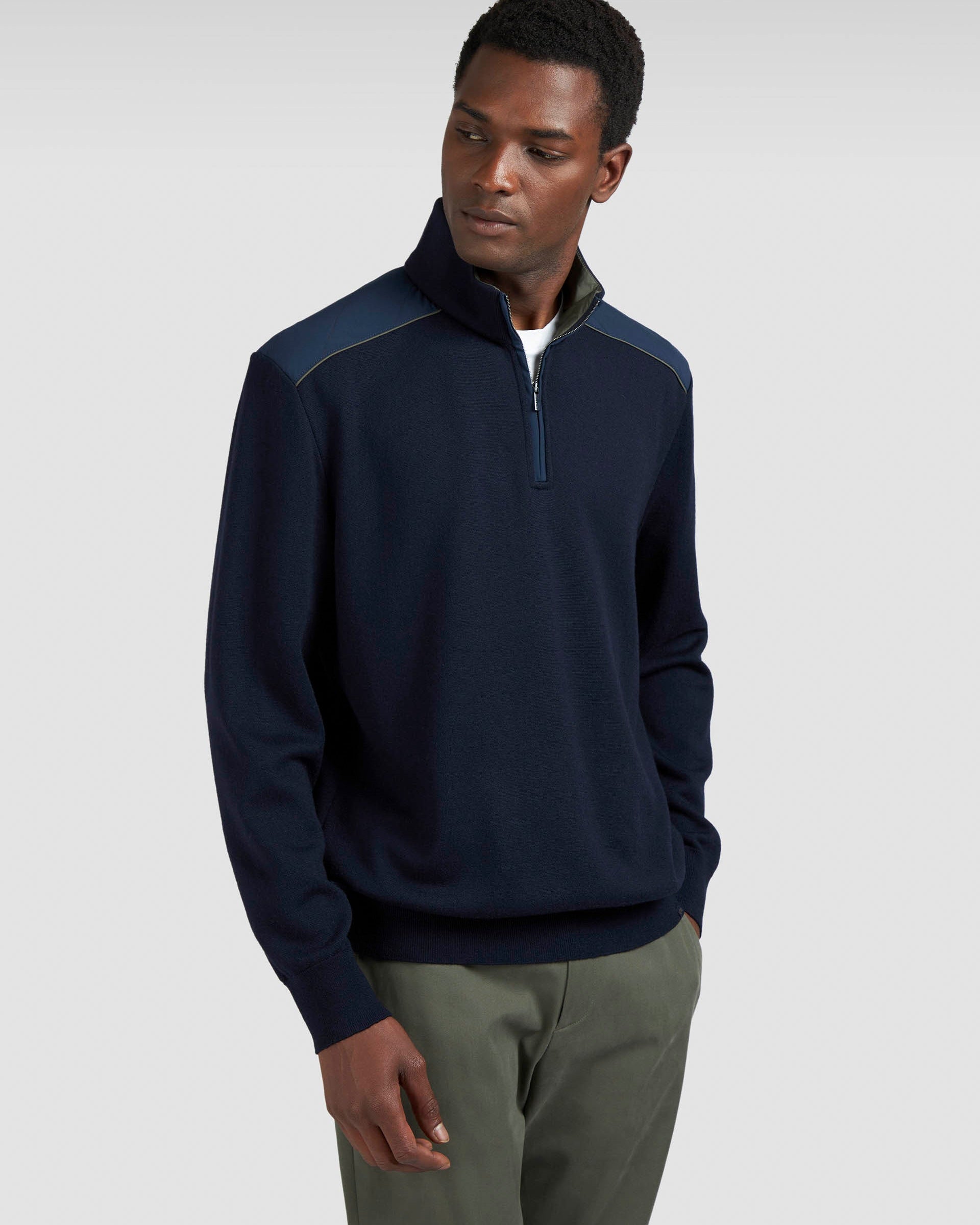 Paul and Shark 1/4 Zip Typhoon Platinum Soft Cool Touch