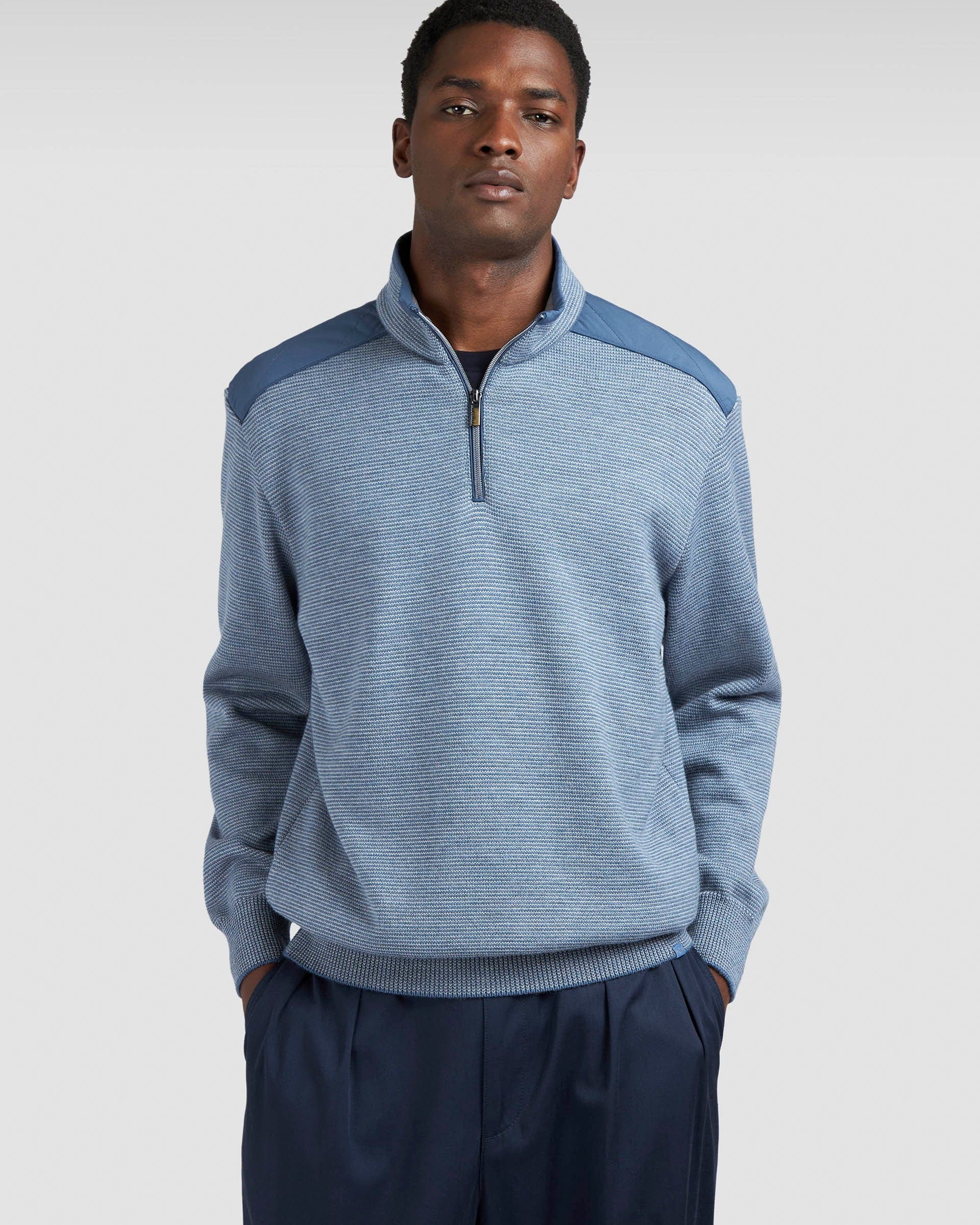 Paul and Shark 1/4 Zip Typhoon Platinum Soft Cool Touch